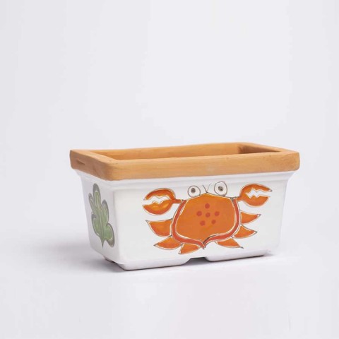 Sicilian ceramic planter Cancer Folk de simone pottery VSPRGR Sicilian ceramic planter Cancer Folk de simone pottery VSPRGR
